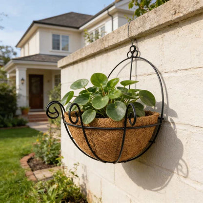 Coconut Fiber Wall Mounted Half Pot Flower Pot