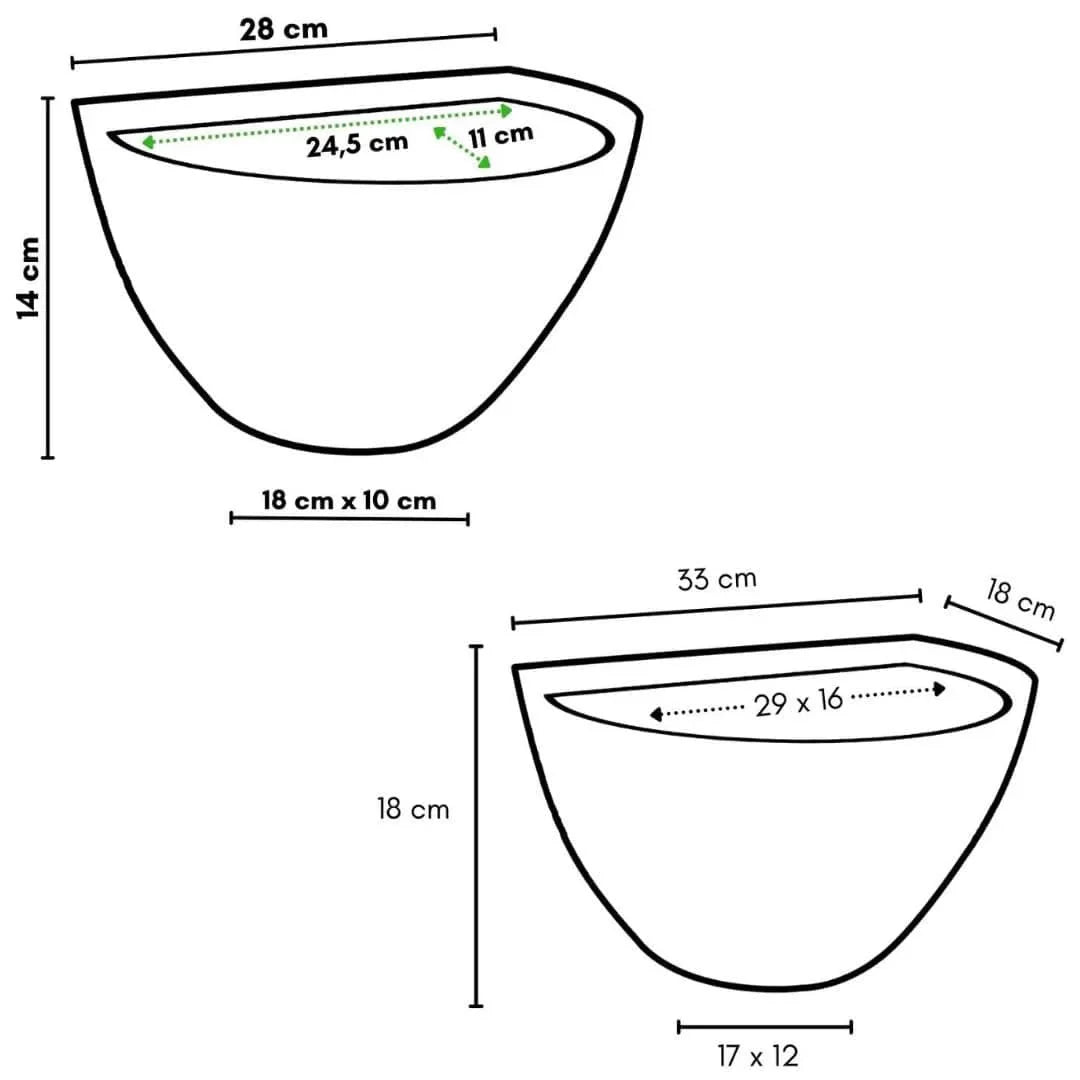 Half Moon Shaped Wall Mounted Flower Pot
