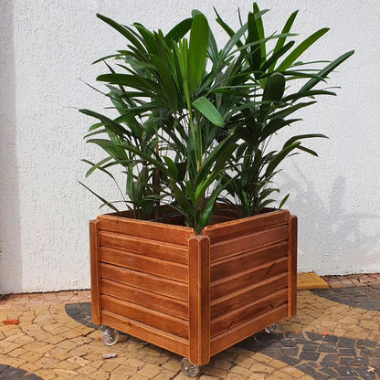 Wooden Flower Pots With Wheels