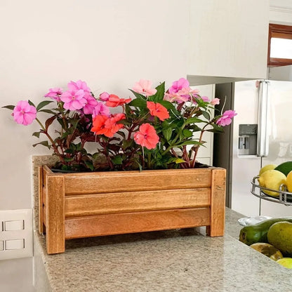Wooden Slatted Flower Pot 40x16 CM