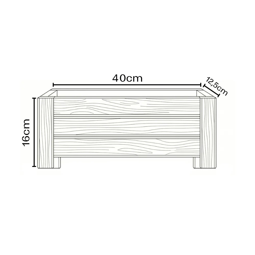 Wooden Slatted Flower Pot 40x16 CM