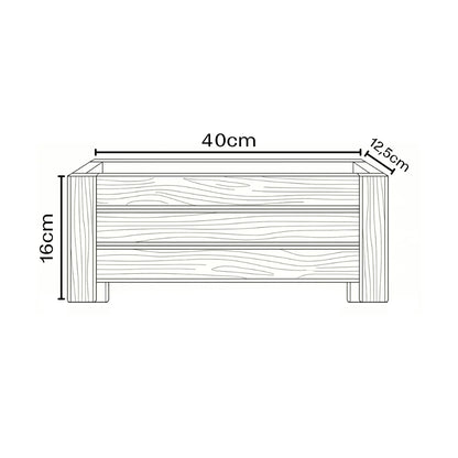 Wooden Slatted Flower Pot 40x16 CM