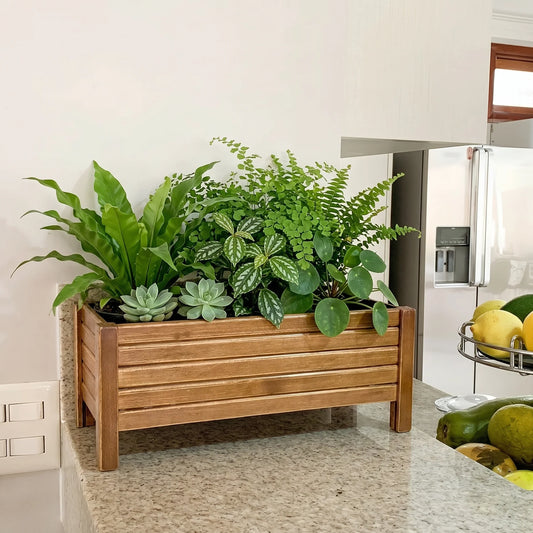 Wooden Slatted Flower Pot 50x16 CM