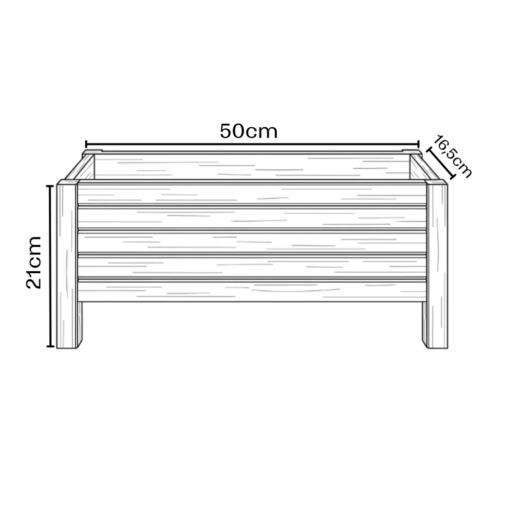 Wooden Slatted Flower Pot 50x16 CM